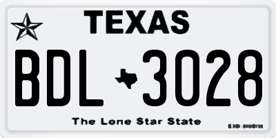 TX license plate BDL3028