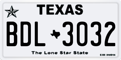 TX license plate BDL3032