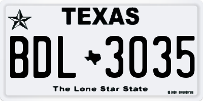 TX license plate BDL3035