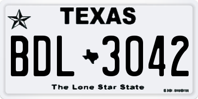 TX license plate BDL3042