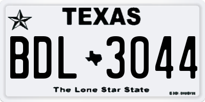 TX license plate BDL3044