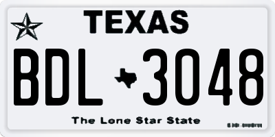 TX license plate BDL3048