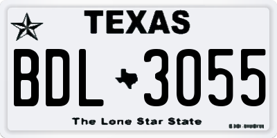 TX license plate BDL3055