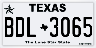 TX license plate BDL3065