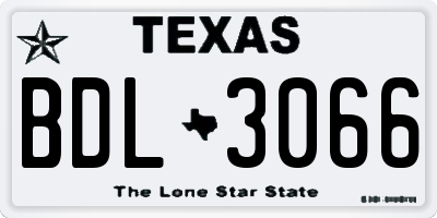 TX license plate BDL3066