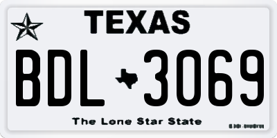 TX license plate BDL3069