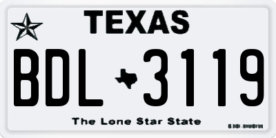 TX license plate BDL3119