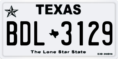 TX license plate BDL3129