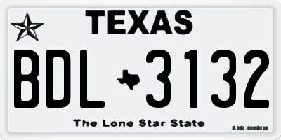 TX license plate BDL3132