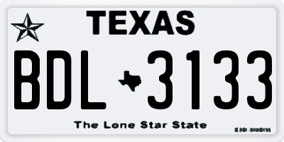 TX license plate BDL3133