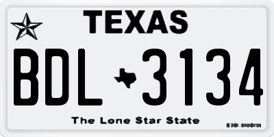 TX license plate BDL3134