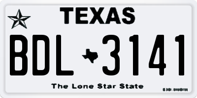 TX license plate BDL3141