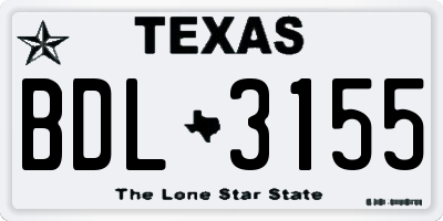 TX license plate BDL3155