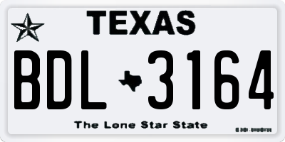 TX license plate BDL3164