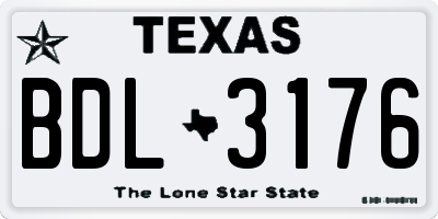 TX license plate BDL3176