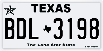 TX license plate BDL3198