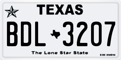 TX license plate BDL3207