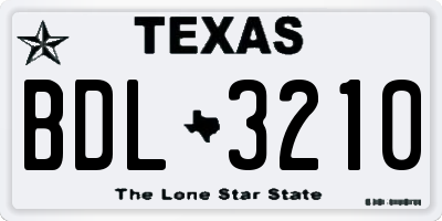 TX license plate BDL3210