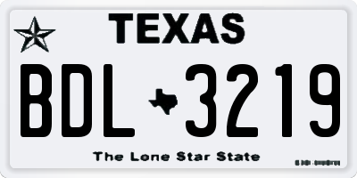 TX license plate BDL3219