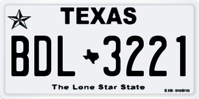 TX license plate BDL3221