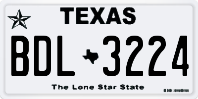 TX license plate BDL3224