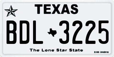 TX license plate BDL3225