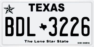 TX license plate BDL3226