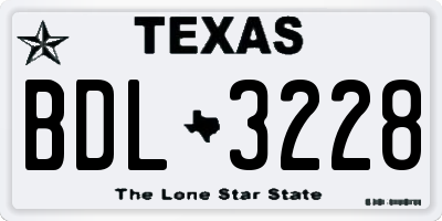 TX license plate BDL3228