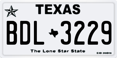 TX license plate BDL3229