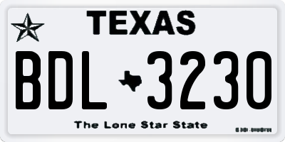 TX license plate BDL3230