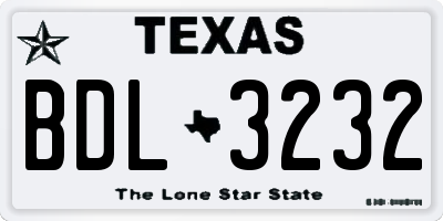 TX license plate BDL3232
