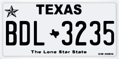 TX license plate BDL3235