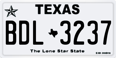 TX license plate BDL3237