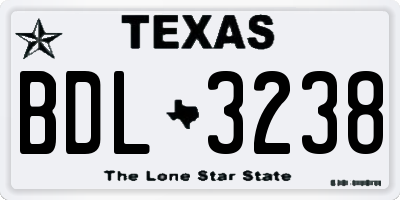 TX license plate BDL3238