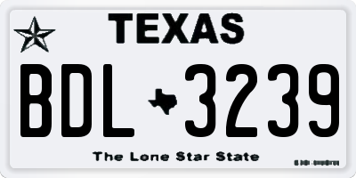 TX license plate BDL3239