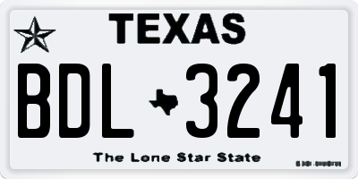 TX license plate BDL3241