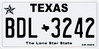 TX license plate BDL3242