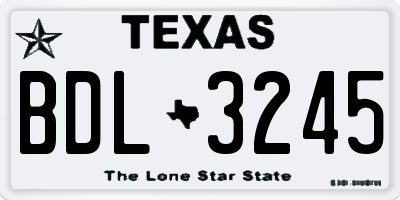 TX license plate BDL3245