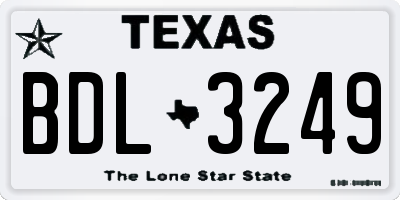 TX license plate BDL3249