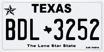 TX license plate BDL3252