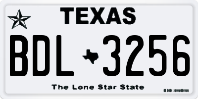 TX license plate BDL3256