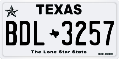 TX license plate BDL3257