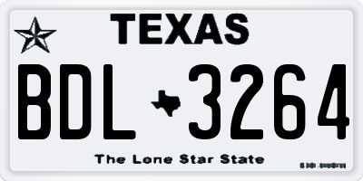 TX license plate BDL3264