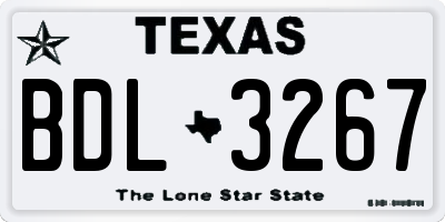 TX license plate BDL3267