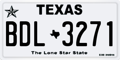 TX license plate BDL3271