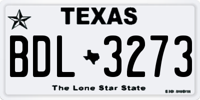 TX license plate BDL3273