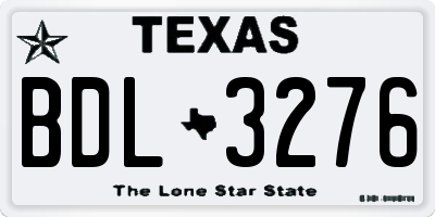 TX license plate BDL3276