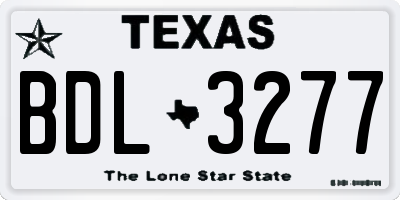 TX license plate BDL3277