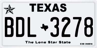 TX license plate BDL3278