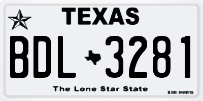 TX license plate BDL3281